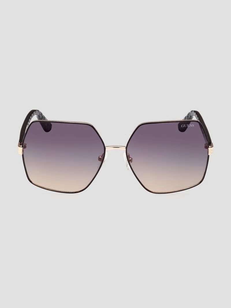 Guess Aurora Oversized Trim Sunglasses - 05b (Black) Guess Aurora Oversized Trim Sunglasses - 05b (Black)