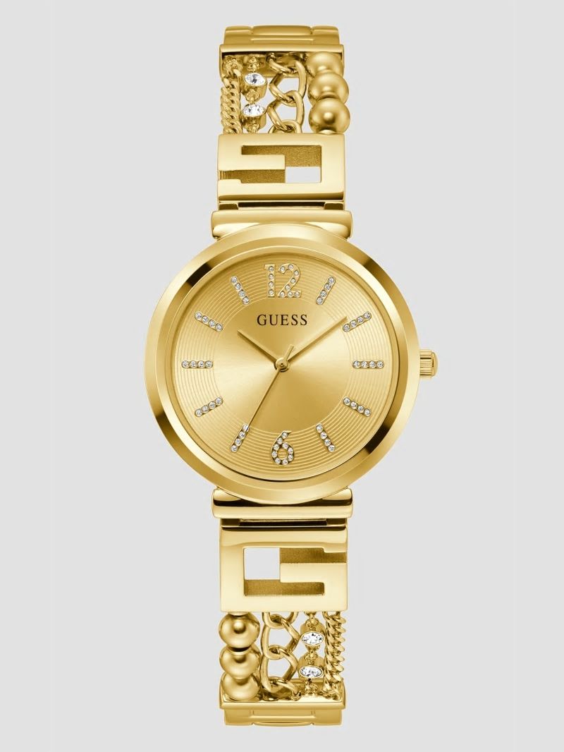 Guess Gold-Tone Mixed Chain Analog Watch - Gold Guess Gold-Tone Mixed Chain Analog Watch - Gold
