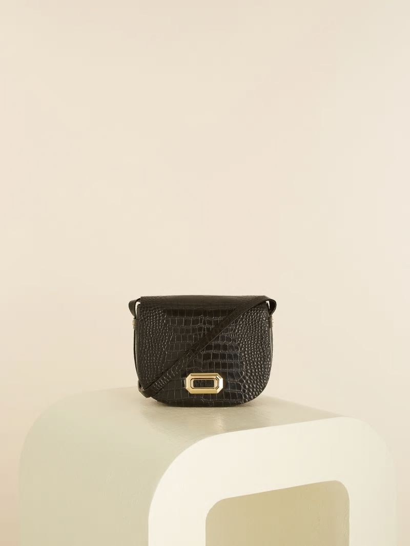 Guess Crocodile Saddle Bag - Black Guess Crocodile Saddle Bag - Black
