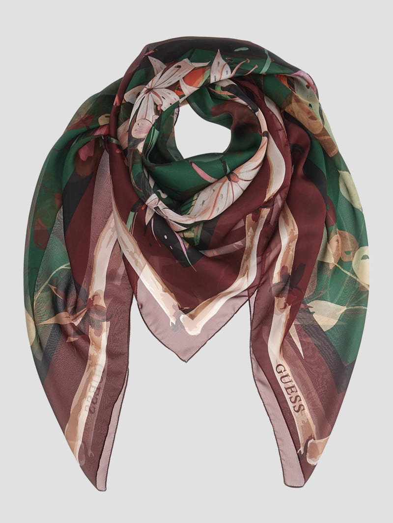 Guess Iris Printed Foulard Scarf - Bor Guess Iris Printed Foulard Scarf - Bor