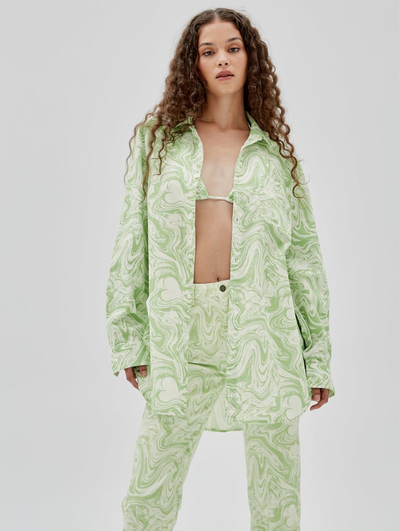 Guess GUESS Originals x J Balvin AOP Shirt - Green Spring Multi