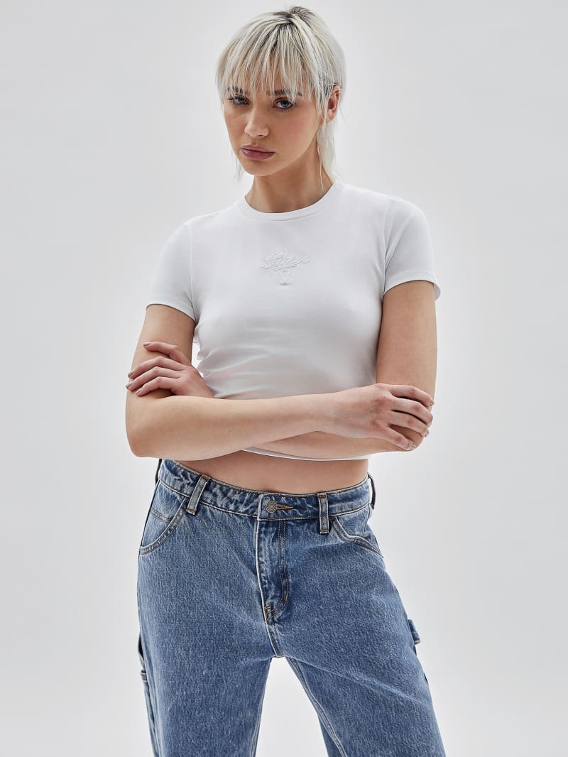 Guess GUESS Originals Logo Baby Tee - Pure White Guess GUESS Originals Logo Baby Tee - Pure White