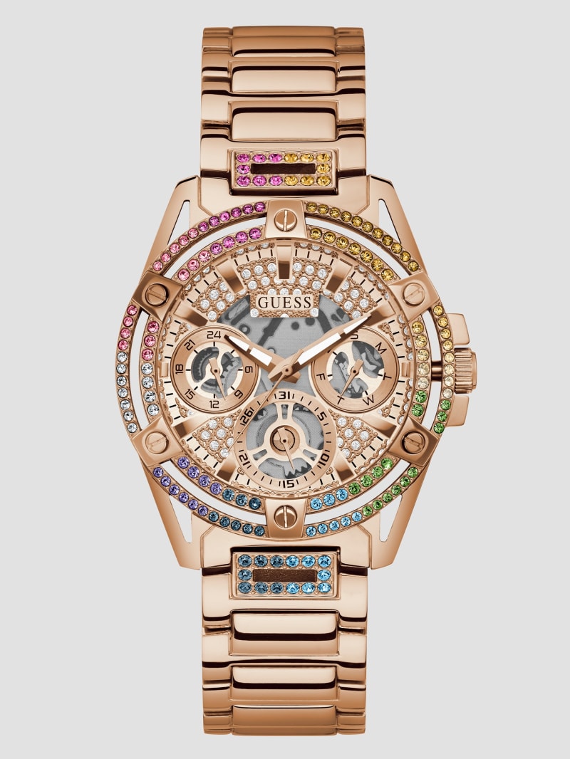 Guess Rose Gold-Tone Multifunction Watch - Silver Guess Rose Gold-Tone Multifunction Watch - Silver