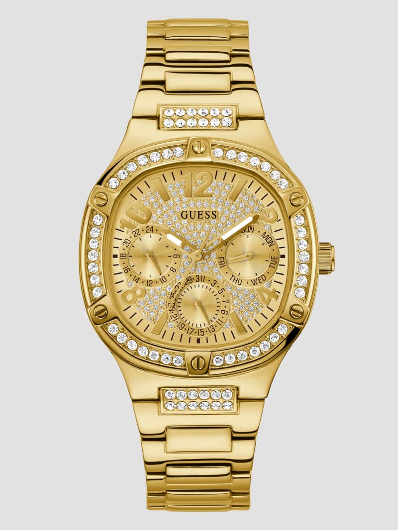 Guess Gold-Tone and Crystal Multifunction Watch - Gold Guess Gold-Tone and Crystal Multifunction Watch - Gold