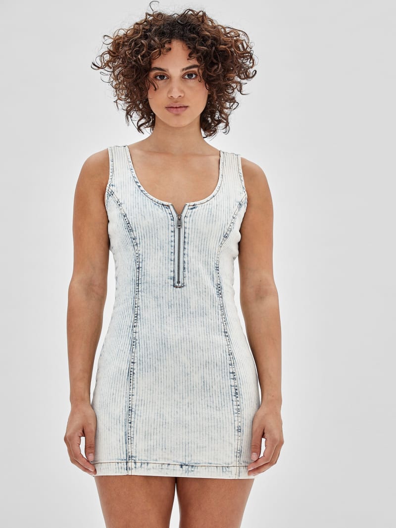 Guess GUESS Originals Zip Dress - Light Snow Wash Guess GUESS Originals Zip Dress - Light Snow Wash