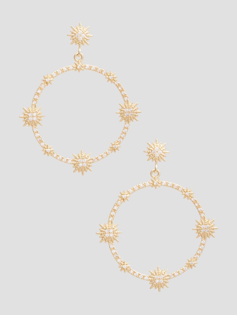 Guess Starburst Statement Hoop Earrings - Gold Guess Starburst Statement Hoop Earrings - Gold