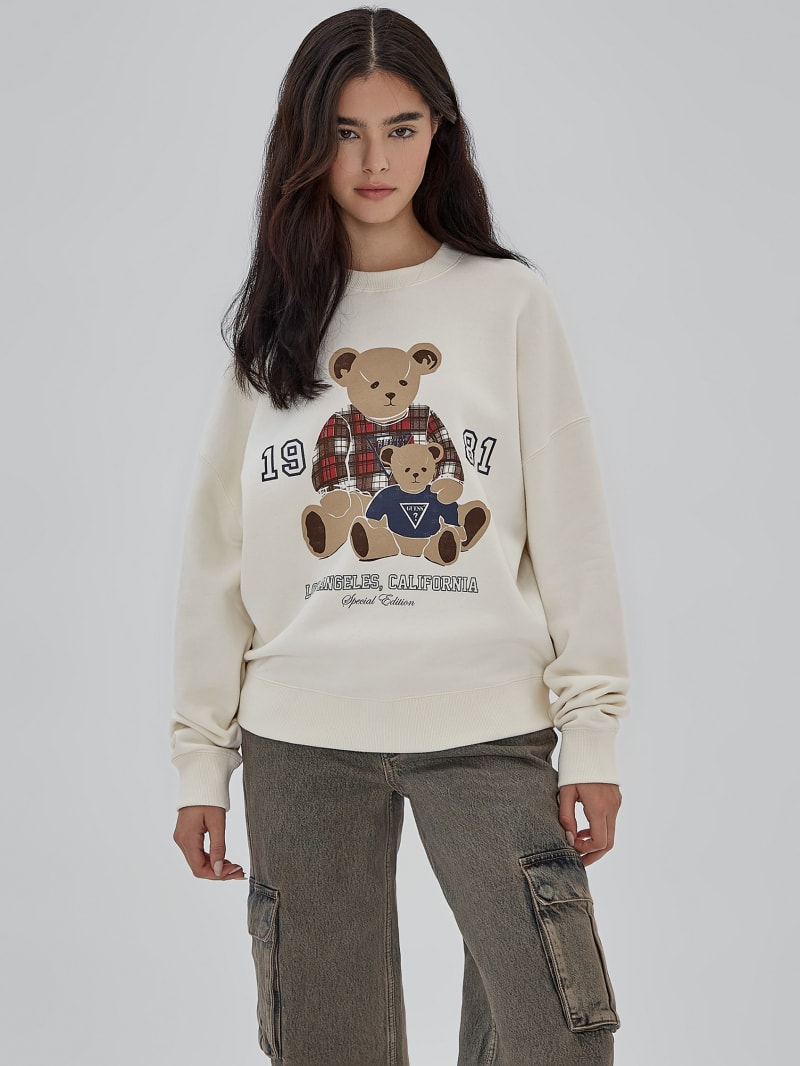 Guess GUESS Originals Bear Oversize Crewneck - Sandy Shore Guess GUESS Originals Bear Oversize Crewneck - Sandy Shore