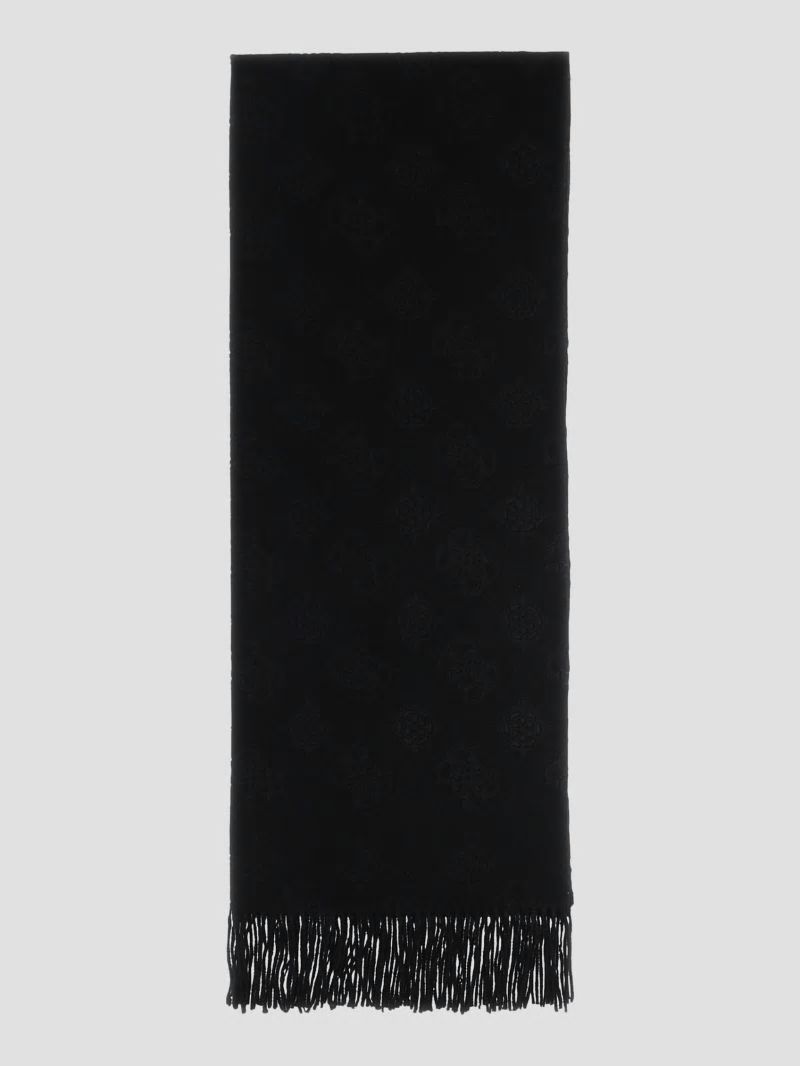 Guess James Peony Monogram Scarf - Black Guess James Peony Monogram Scarf - Black