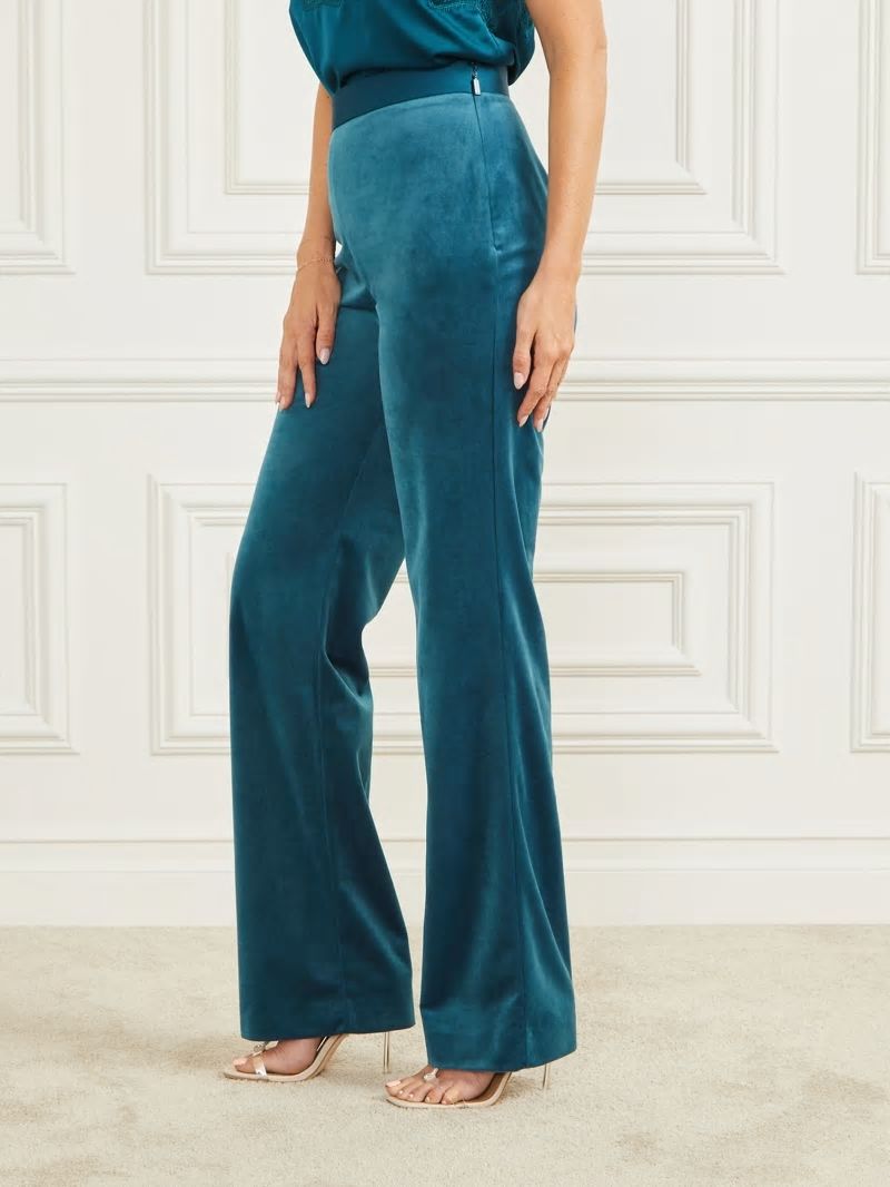 Guess Lilli Velvet Pant - Blue Opal Guess Lilli Velvet Pant - Blue Opal