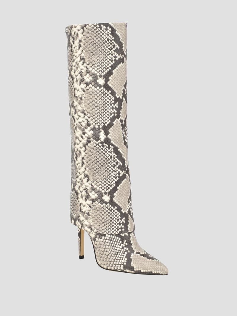 Guess Sabola Fold-Over Knee-High Boots - Light Grey Guess Sabola Fold-Over Knee-High Boots - Light Grey