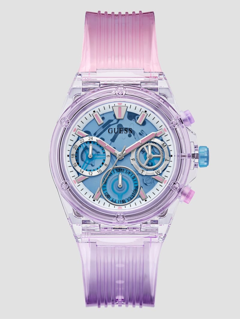Guess Pink and Purple Multifunction Watch - Silver Guess Pink and Purple Multifunction Watch - Silver