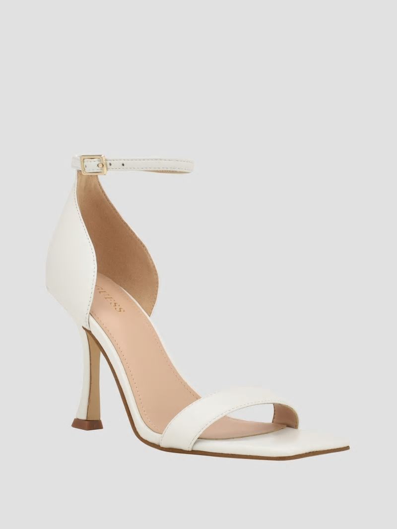 Guess Yael Leather Heels - White Graffiti Guess Yael Leather Heels - White Graffiti