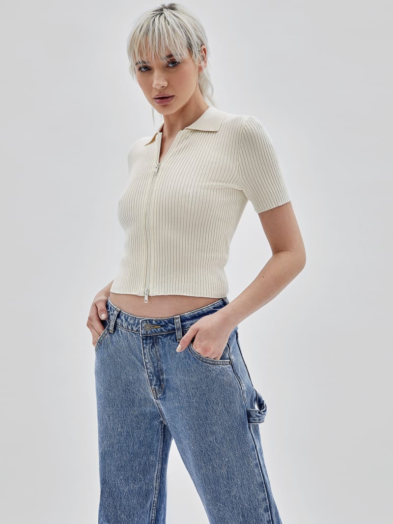 Guess GUESS Originals Eco Zip Sweater - Sandy Shore Guess GUESS Originals Eco Zip Sweater - Sandy Shore