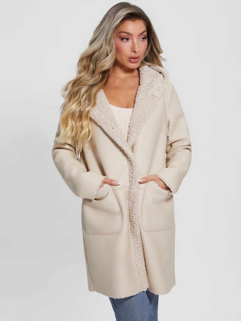 Guess Clara Hooded Parka - Pearl Oyster Guess Clara Hooded Parka - Pearl Oyster