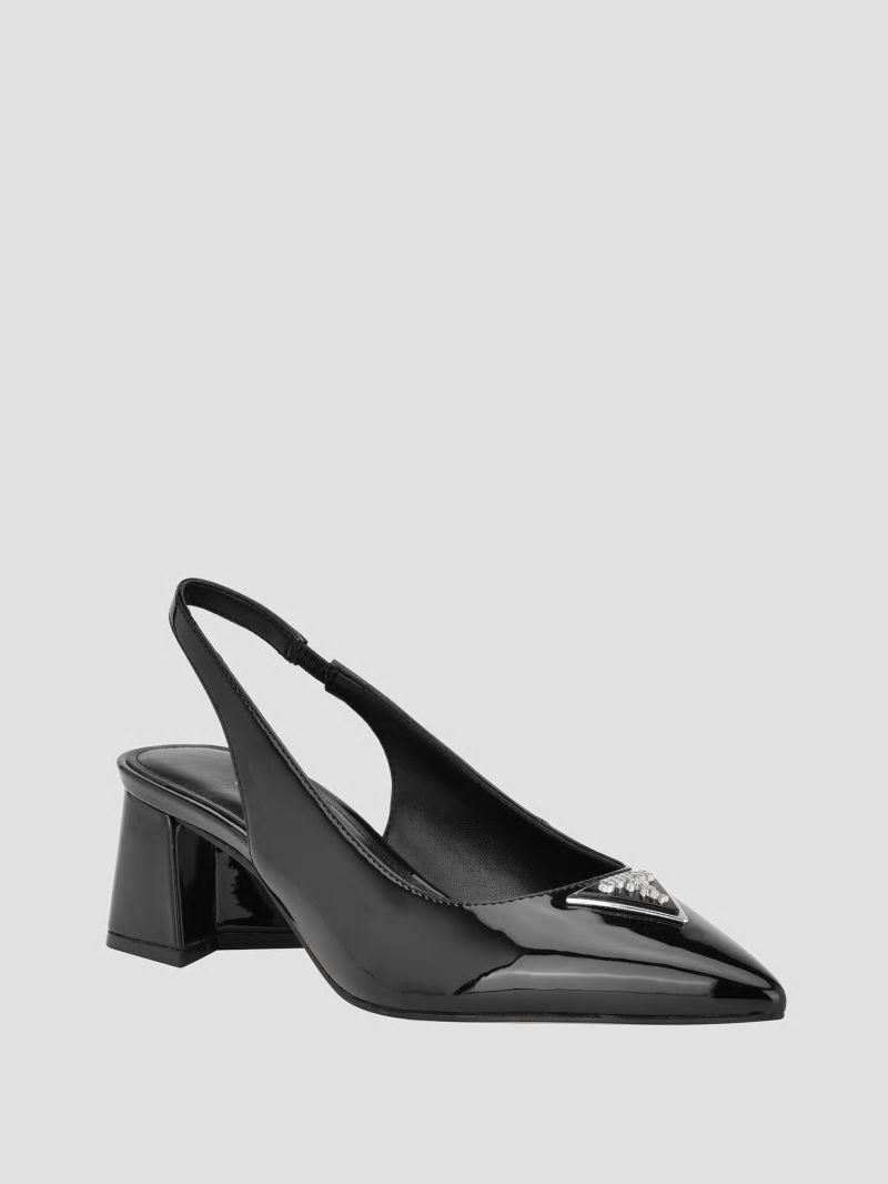 Guess Zanda Slingback Block Heels - Black 001 Guess Zanda Slingback Block Heels - Black 001