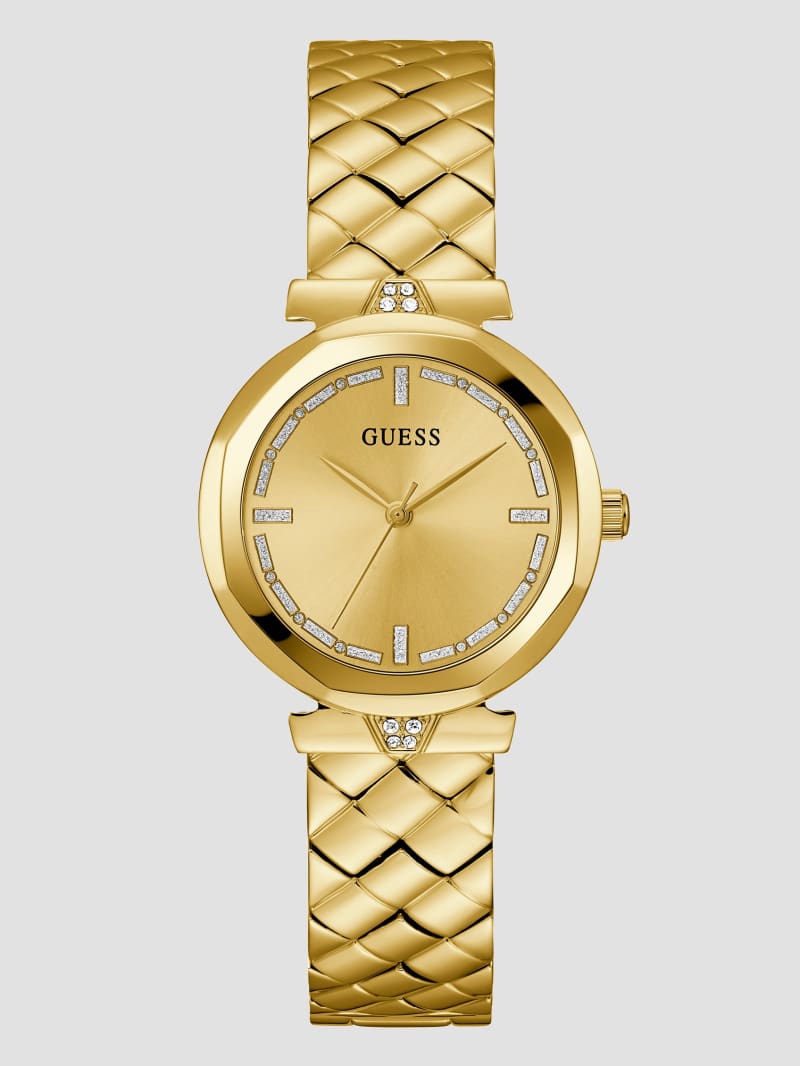 Guess Gold-Tone Circle Analog Watch - Gold Guess Gold-Tone Circle Analog Watch - Gold