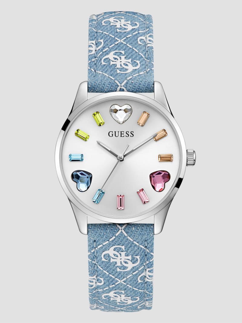 Guess Blue Denim Analog Watch - Rainbow Guess Blue Denim Analog Watch - Rainbow