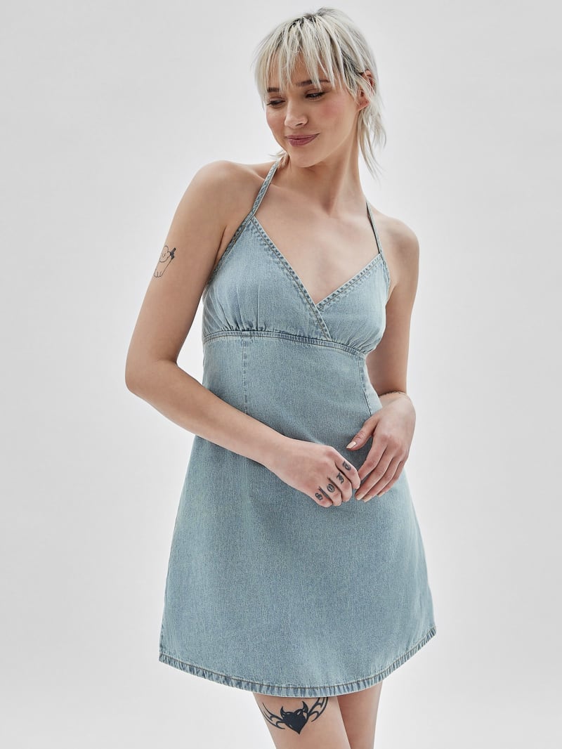 Guess GUESS Originals Vintage Denim Dress - Go Smoked Lt Wash Guess GUESS Originals Vintage Denim Dress - Go Smoked Lt Wash