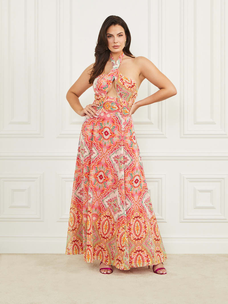 Guess Normani Halter Maxi Dress - Talitha Tile Print Guess Normani Halter Maxi Dress - Talitha Tile Print