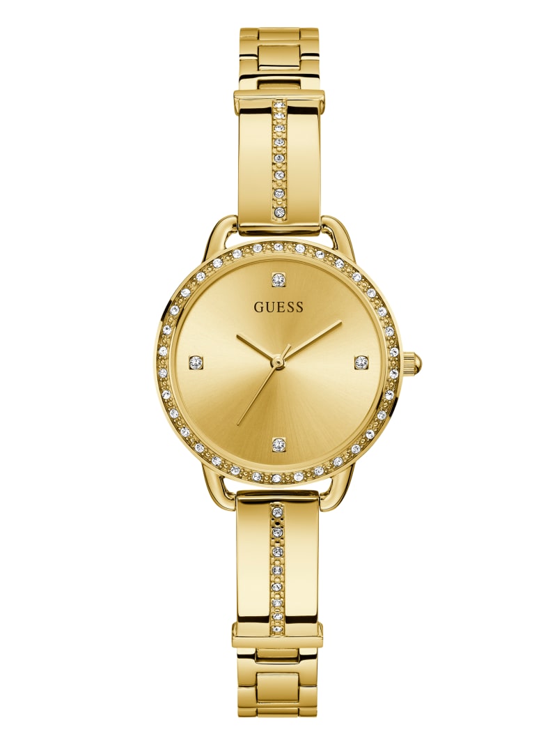 Guess Gold-Tone Crystal Analog Watch - Gold Guess Gold-Tone Crystal Analog Watch - Gold