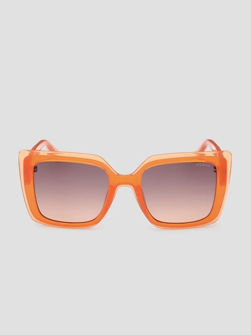 Guess Oversized Square Sunglasses - Neon Orange Guess Oversized Square Sunglasses - Neon Orange