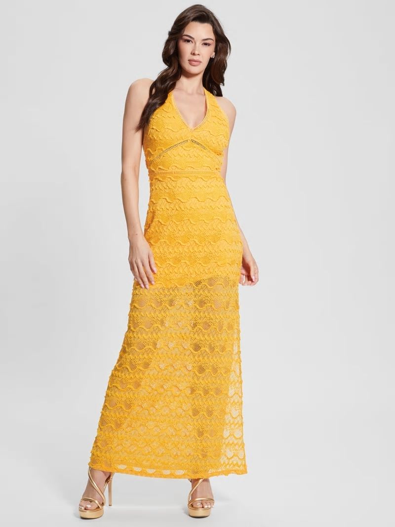 Guess Liza Lace Maxi Dress - Laguna Yellow Guess Liza Lace Maxi Dress - Laguna Yellow