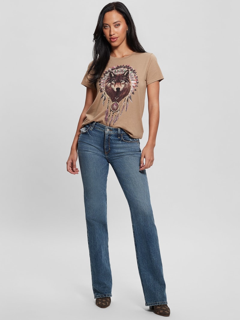 Guess Dreamcatcher Graphic Easy Tee - Wet Sand Guess Dreamcatcher Graphic Easy Tee - Wet Sand