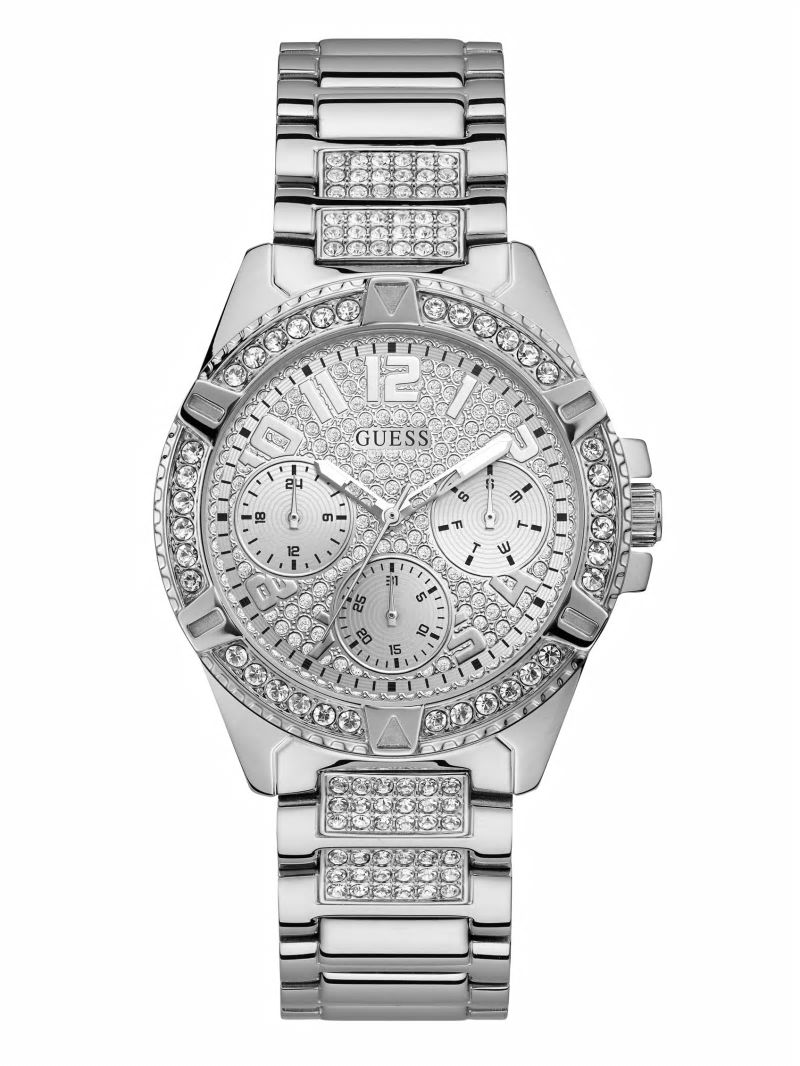 Guess Rhinestone Silver-Tone Multifunction Watch - Silver Guess Rhinestone Silver-Tone Multifunction Watch - Silver