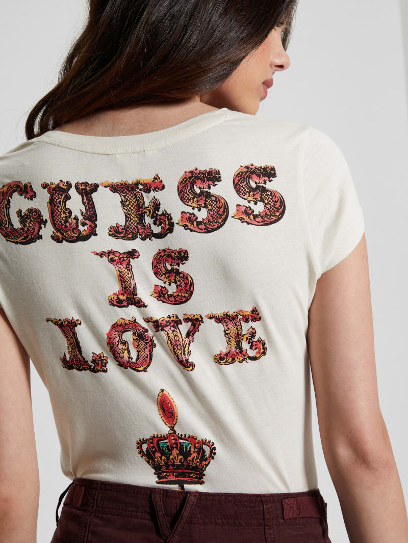 Guess GUESS Is Love Graphic Tee - Pearl Oyster Guess GUESS Is Love Graphic Tee - Pearl Oyster