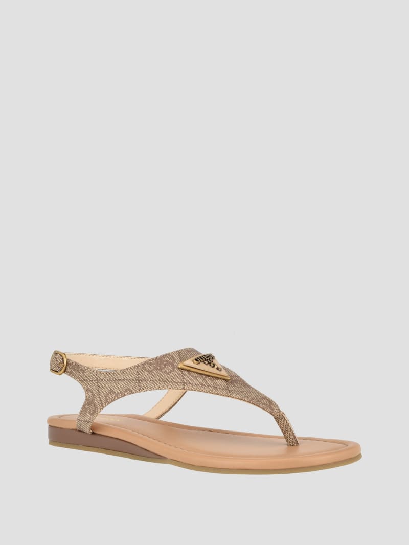 Guess Unali Thong Sandals - Medium Brown Guess Unali Thong Sandals - Medium Brown