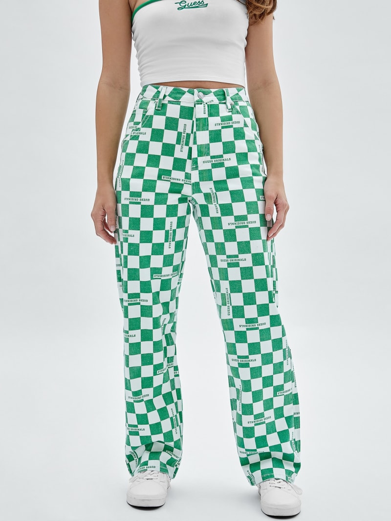 Guess GUESS Originals Checkered Carpenter Jeans - Matcha Green Multi Guess GUESS Originals Checkered Carpenter Jeans - Matcha Green Multi