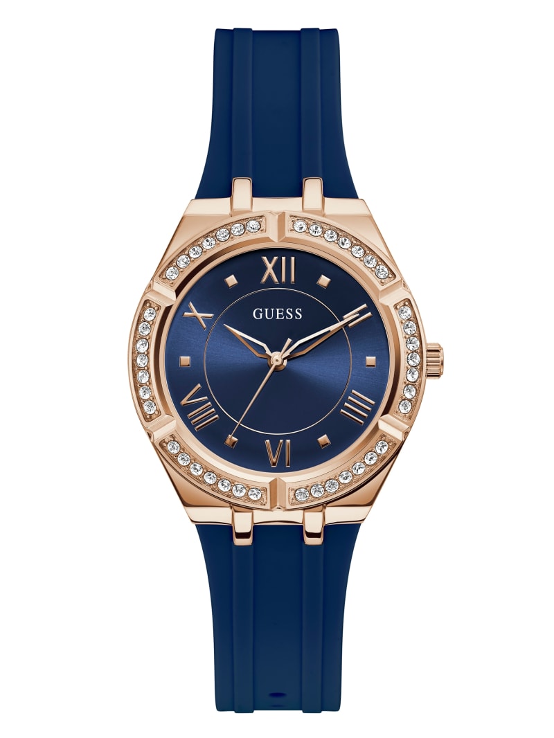 Guess Blue Silicone Analog Watch - Rose Gold Guess Blue Silicone Analog Watch - Rose Gold