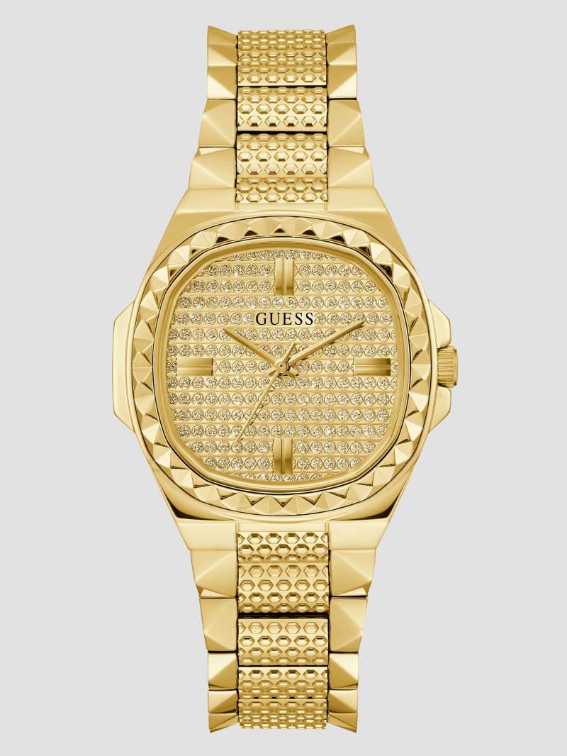 Guess Textured Gold-Tone Analog Watch - Gold Guess Textured Gold-Tone Analog Watch - Gold