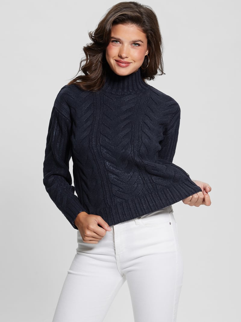 Guess Diane Foil Sweater - Blackened Blue Guess Diane Foil Sweater - Blackened Blue