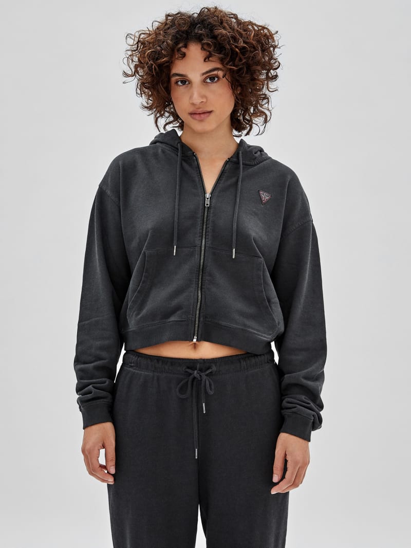 Guess GUESS Originals Logo Zip Hoodie - Jet Black Multi Guess GUESS Originals Logo Zip Hoodie - Jet Black Multi