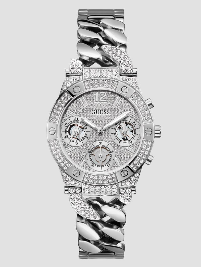 Guess Baroness Silver-Tone Multifunction Watch - Silver Guess Baroness Silver-Tone Multifunction Watch - Silver