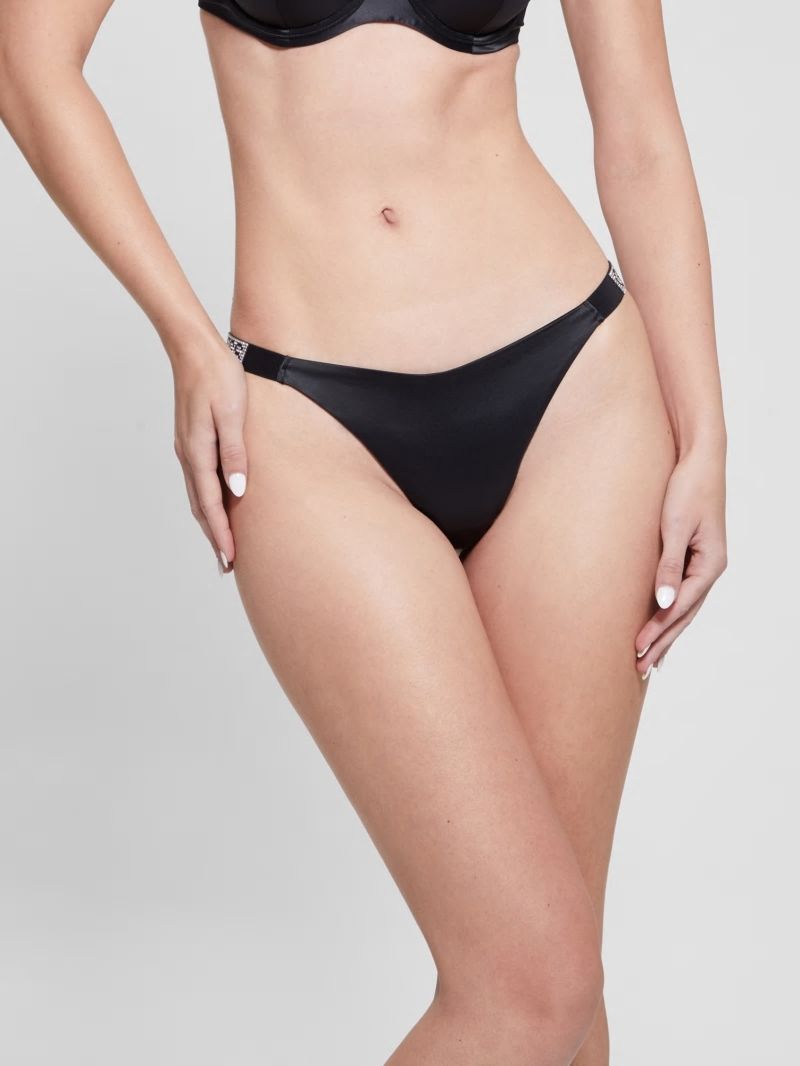 Guess Naomi Satin Thong - Black Guess Naomi Satin Thong - Black