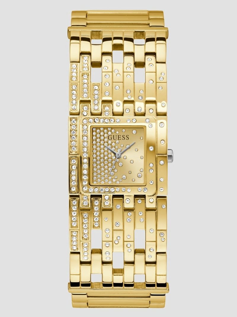 Guess Gold-Tone and Crystals Bangle Watch - Gold Guess Gold-Tone and Crystals Bangle Watch - Gold