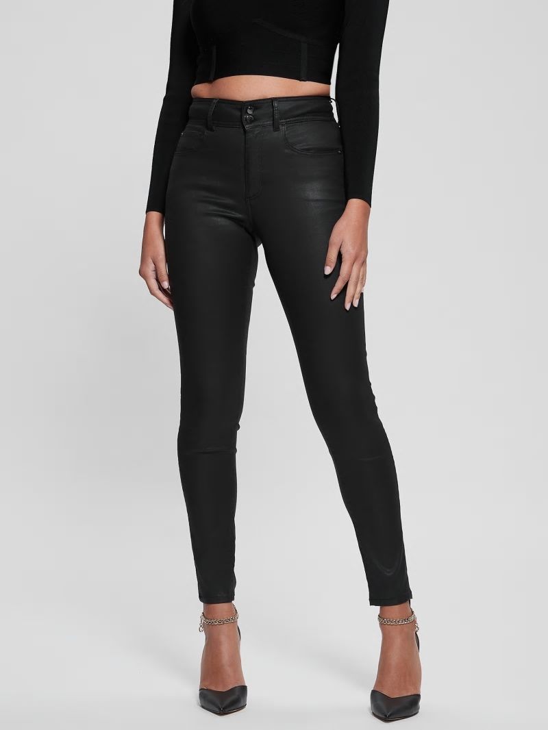 Guess High-Rise Shape Up Jeans - Coated Black Guess High-Rise Shape Up Jeans - Coated Black