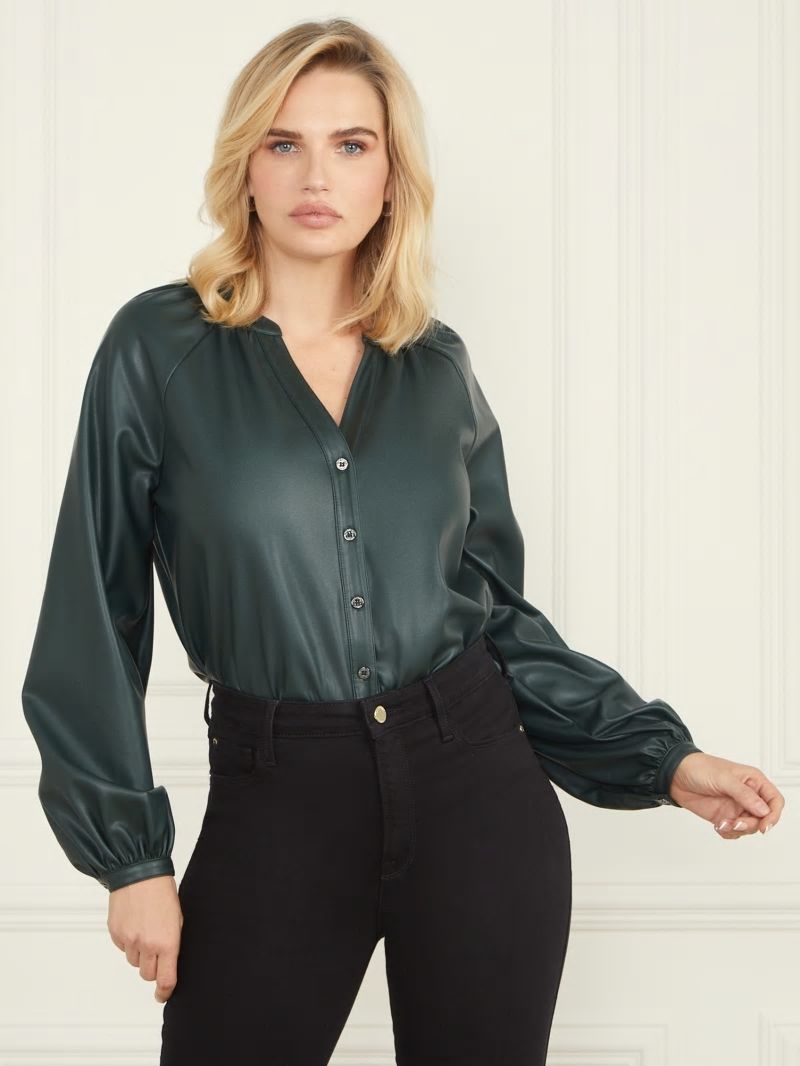 Guess Foxton Blouse - Chenille Green Guess Foxton Blouse - Chenille Green