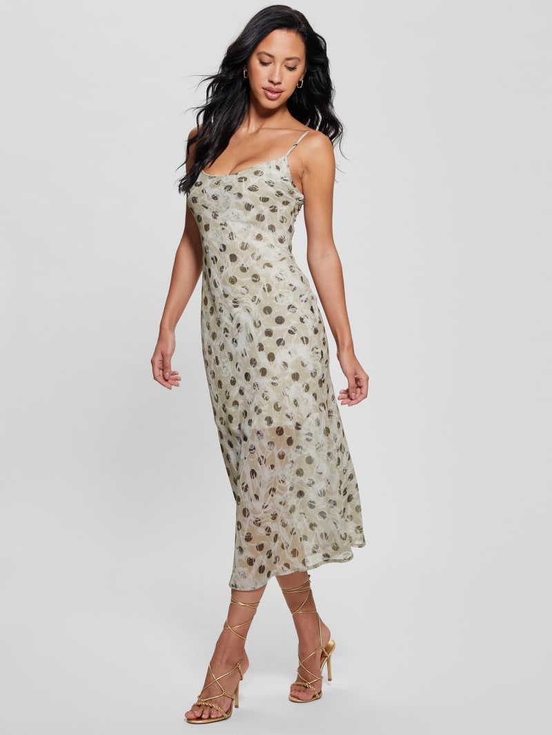 Guess Akilina Printed Midi Dress - Sandy Polka Dots Guess Akilina Printed Midi Dress - Sandy Polka Dots