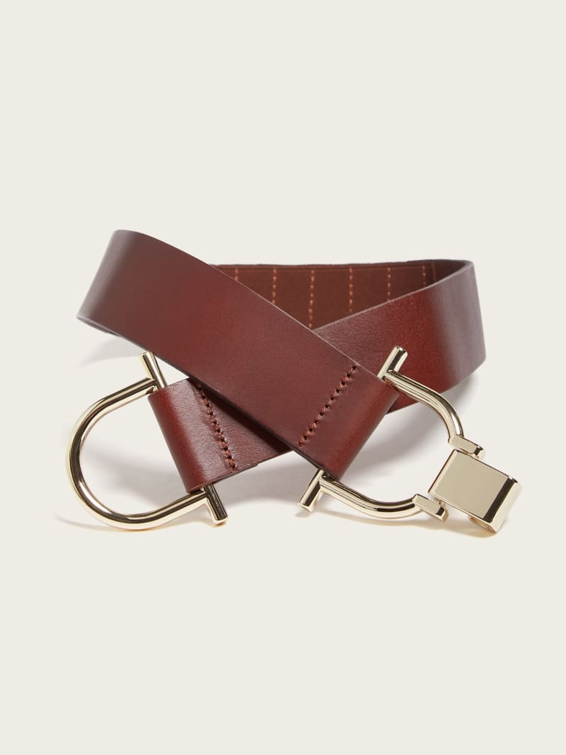 Guess Interlocked Leather Waist Belt - Nude Guess Interlocked Leather Waist Belt - Nude