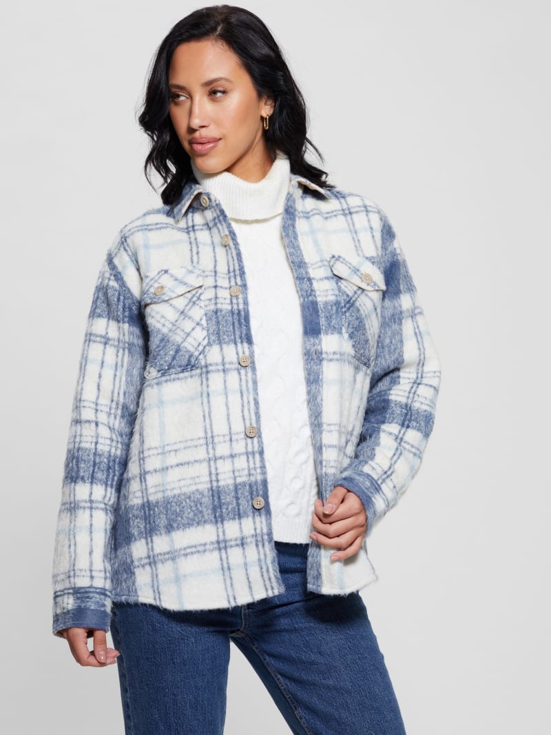 Guess Sierra Plaid Overshirt - Mojave Stone Multi Guess Sierra Plaid Overshirt - Mojave Stone Multi