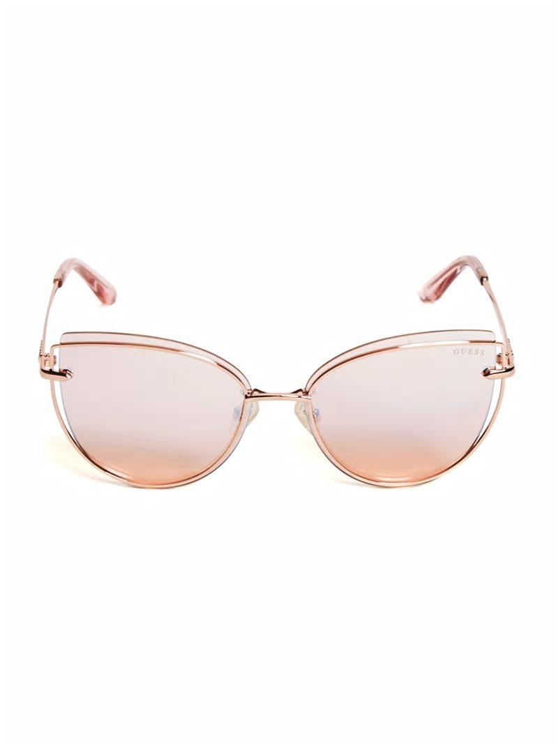 Guess Wired Cat Eye Sunglasses - Rose Gold Guess Wired Cat Eye Sunglasses - Rose Gold