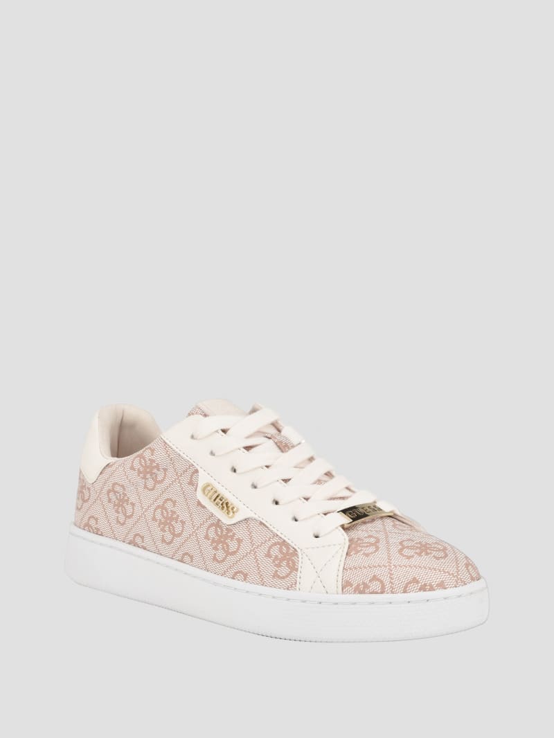 Guess Renzy Debossed Logo Low-Top Sneakers - Dark Natural Guess Renzy Debossed Logo Low-Top Sneakers - Dark Natural