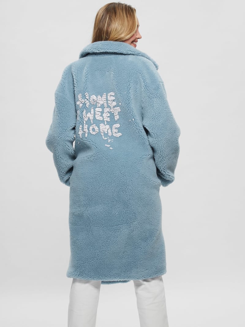 Guess Solange Faux-Fur Coat - Waterfall Blue Guess Solange Faux-Fur Coat - Waterfall Blue