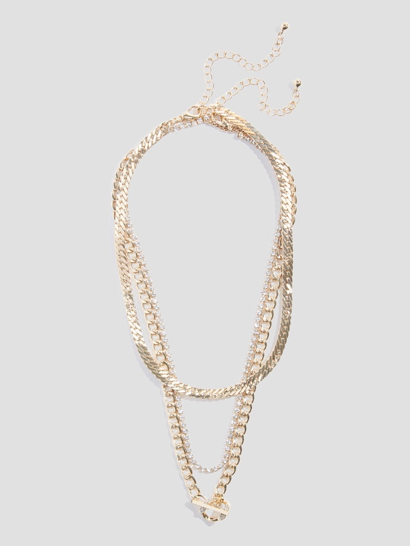 Guess Multi-Tone Layered Toggle Necklace - Gold Guess Multi-Tone Layered Toggle Necklace - Gold
