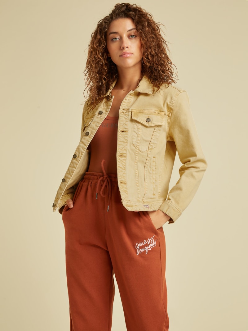 Guess GUESS Originals Dyed Denim Jacket - Go Vintage Tan Wash Guess GUESS Originals Dyed Denim Jacket - Go Vintage Tan Wash