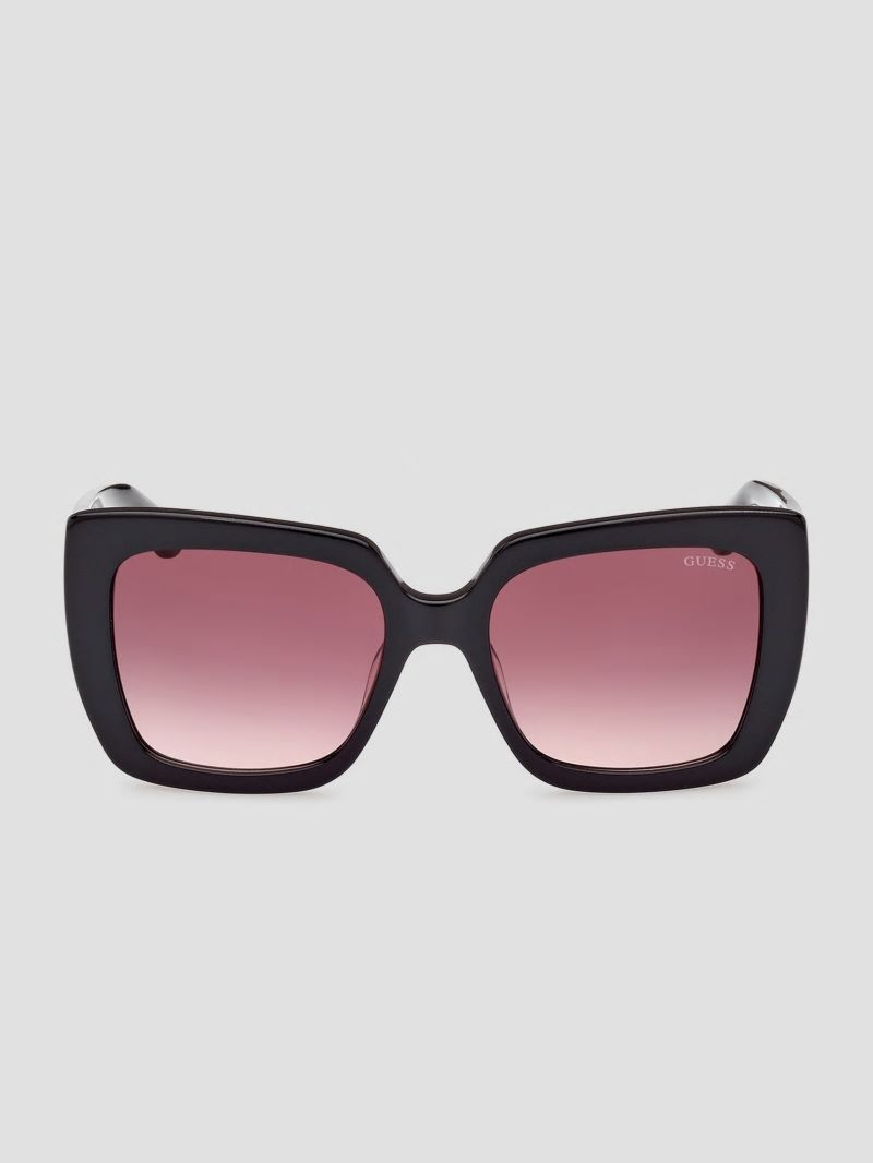 Guess Square Logo Print Plastic Sunglasses - Black Guess Square Logo Print Plastic Sunglasses - Black