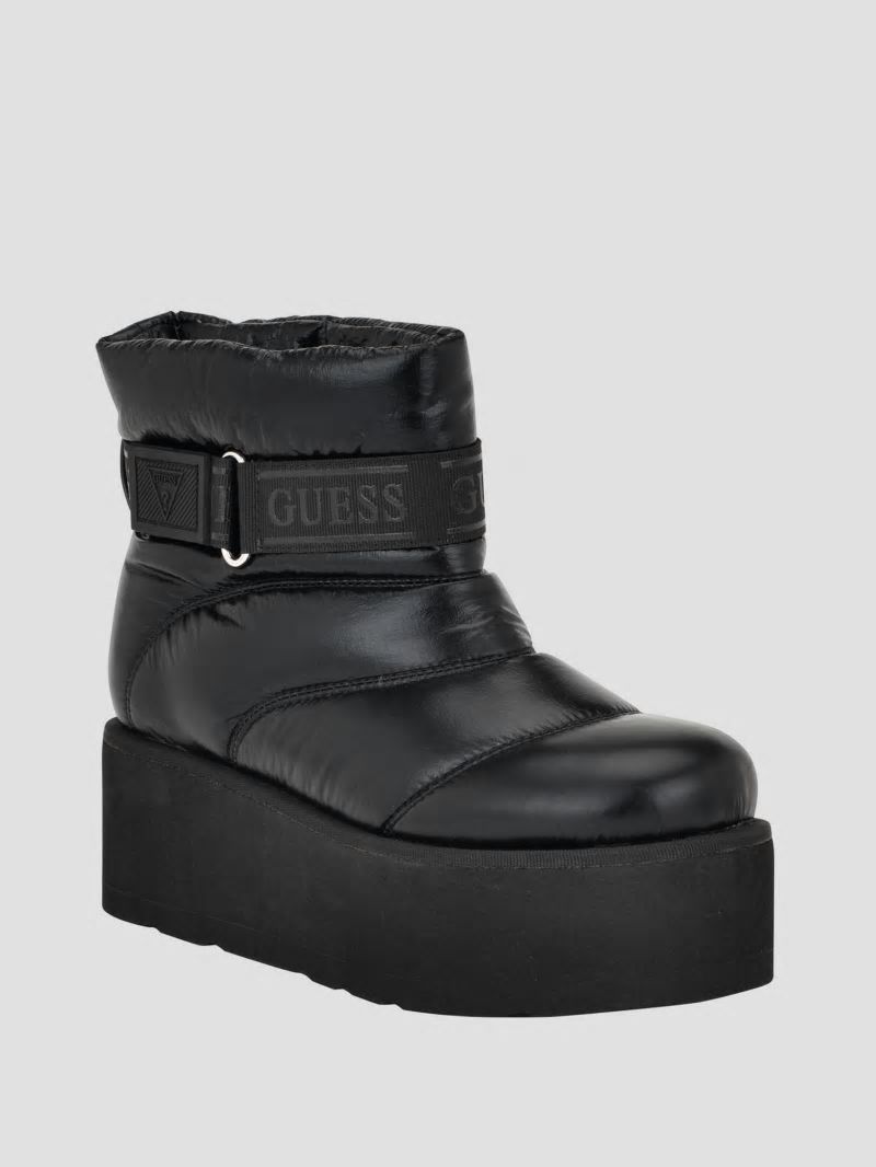 Guess Jilona Metallic Platform Fur Booties - Black 001 Guess Jilona Metallic Platform Fur Booties - Black 001